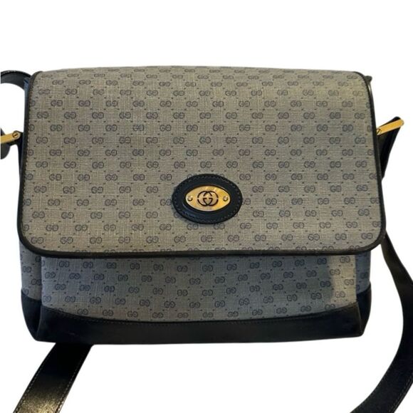 Gucci Black and Gray Crossbody Bag with Signature GG Pattern - Picture 2 of 13